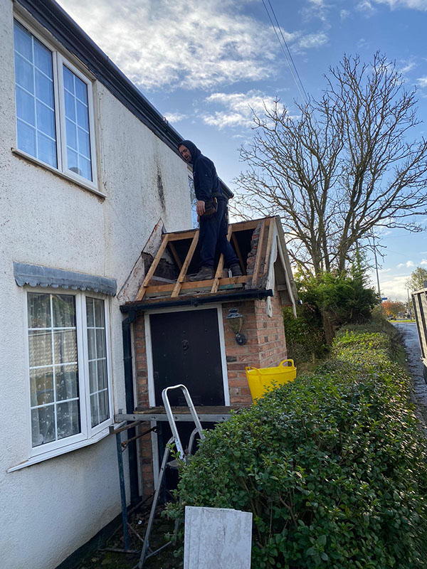 New porch roof