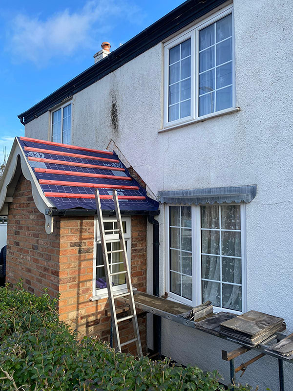 New porch roof